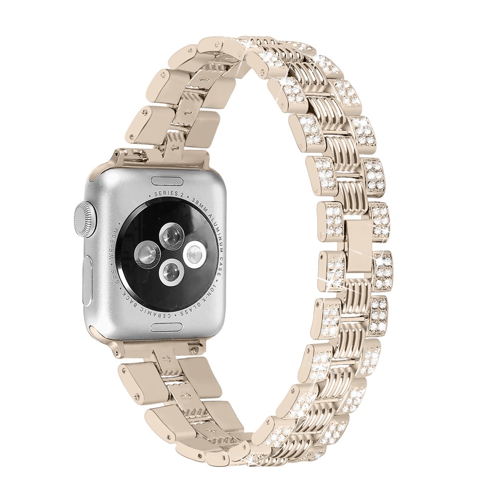 New Zinc Ley Strass Decor Thread Smart Orologio Smart Watch Sostituzione Per Apple Watch Series 1 42mm / 2 42mm / 3 42mm / 4 44mm / 5 44mm / 6 44mm - Oro-1