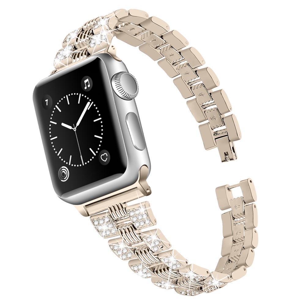 New Zinc Ley Strass Decor Thread Smart Orologio Smart Watch Sostituzione Per Apple Watch Series 1 42mm / 2 42mm / 3 42mm / 4 44mm / 5 44mm / 6 44mm - Oro-2