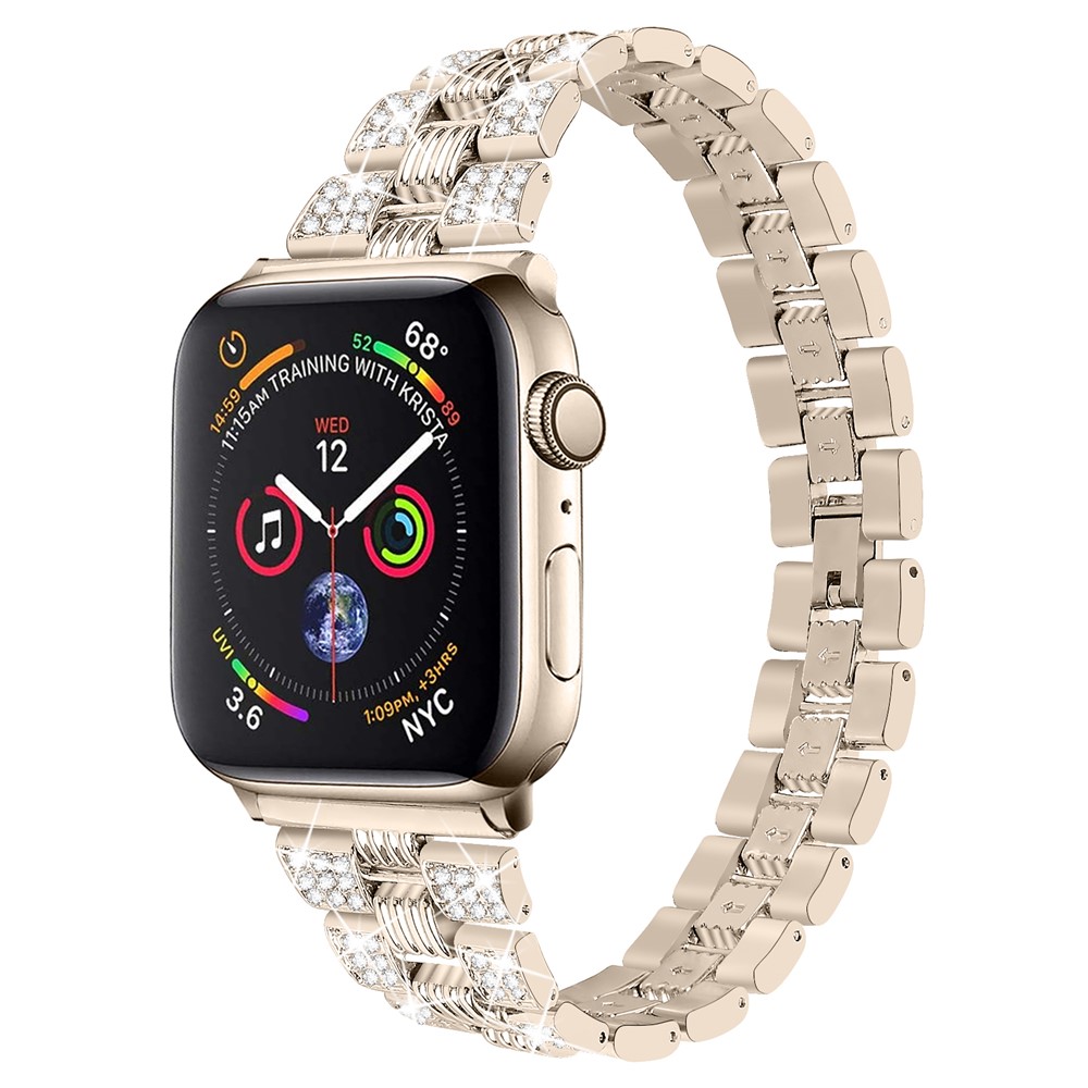 New Zinc Ley Strass Decor Thread Smart Orologio Smart Watch Sostituzione Per Apple Watch Series 1 42mm / 2 42mm / 3 42mm / 4 44mm / 5 44mm / 6 44mm - Oro-3