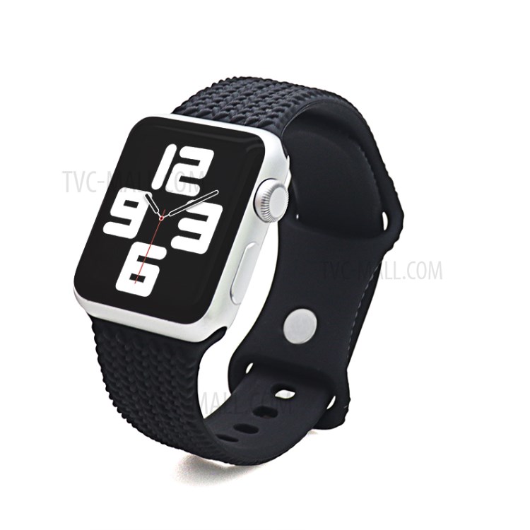 Silikon-Smart-Uhr-Band-Handgelenkband Für Apple Watch-Serie 3 38mm / 4 40mm / 5 40mm / 6 40mm / Se 40mm - Schwarz-2