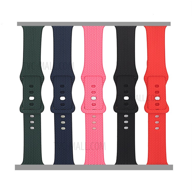Silikon Smart Watch Band Handgelenkband Für Apple Watch Serie 3 42mm / 4 44mm / 5 44mm / 6 44mm / SE 44mm - Schwarz-3