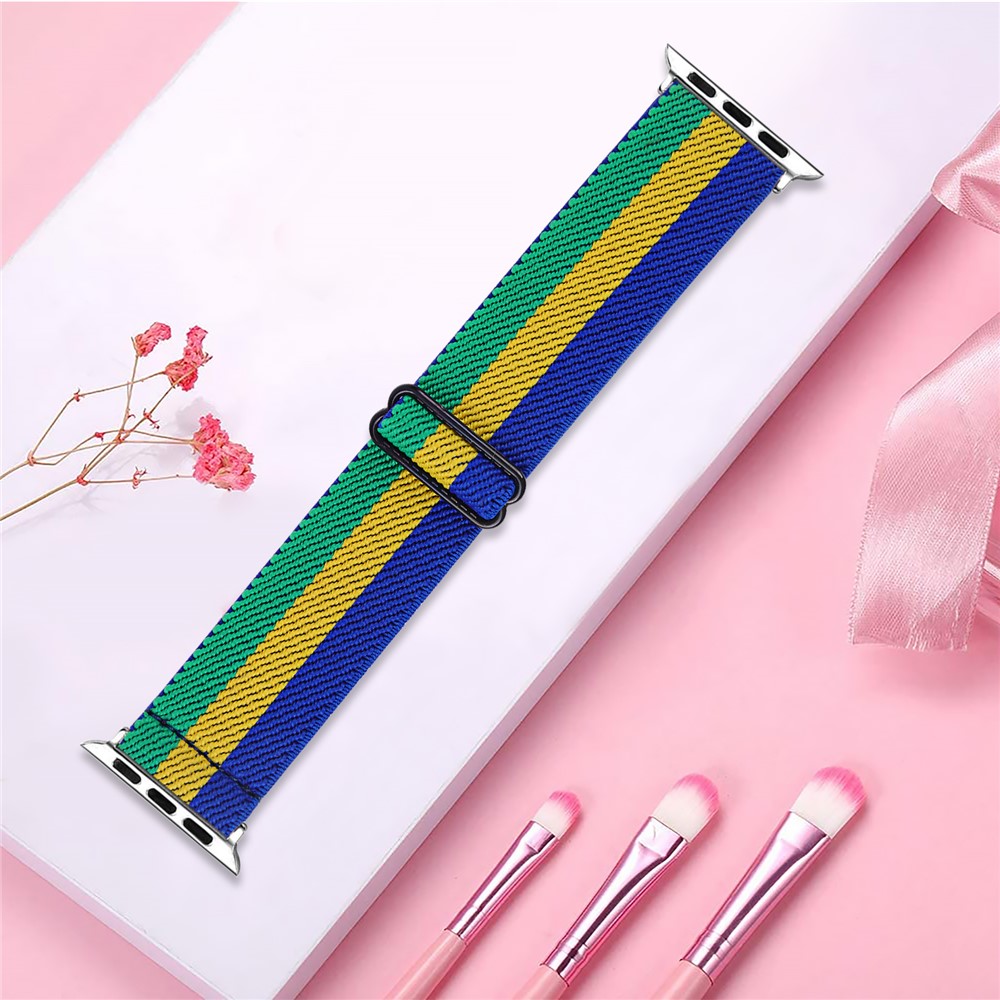 Elastische Nylon-Band-Uhr-Armband-Ersatz Für Apple Watch-Serie 3 42mm / 4 44mm / 5 44mm / 6 44mm / SE 44mm - Stil W.-5