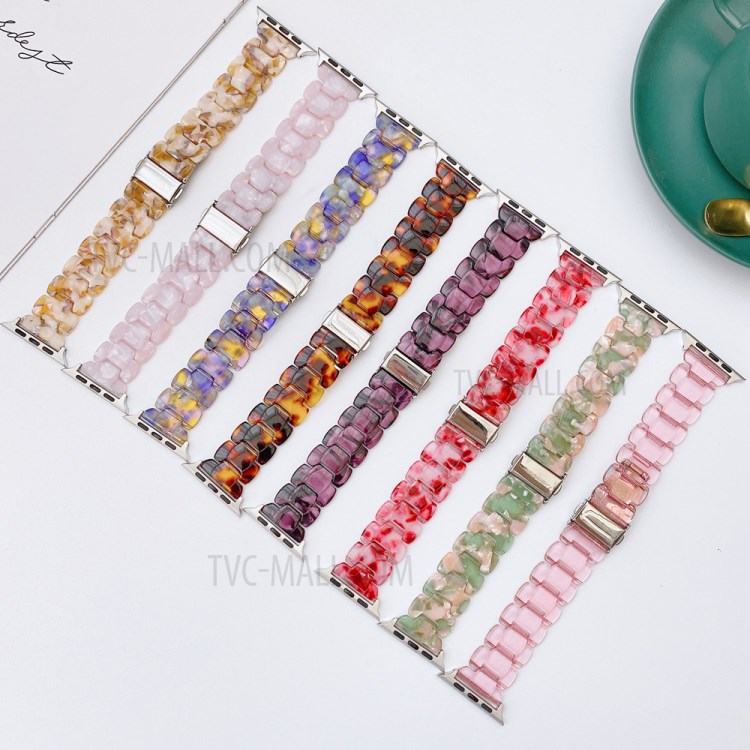 Marbling Resin Watch Band for Apple Watch Series 6/5/4/SE 44mm, Series 3/2/1 42mm - Style A-2