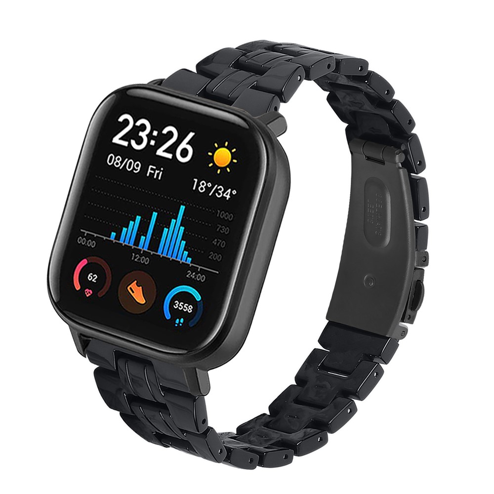 Light Weight Colorful Stylish Resin Watch Band for Huami Amazfit Youth/Sports Smart Watch 22mm - Black-2