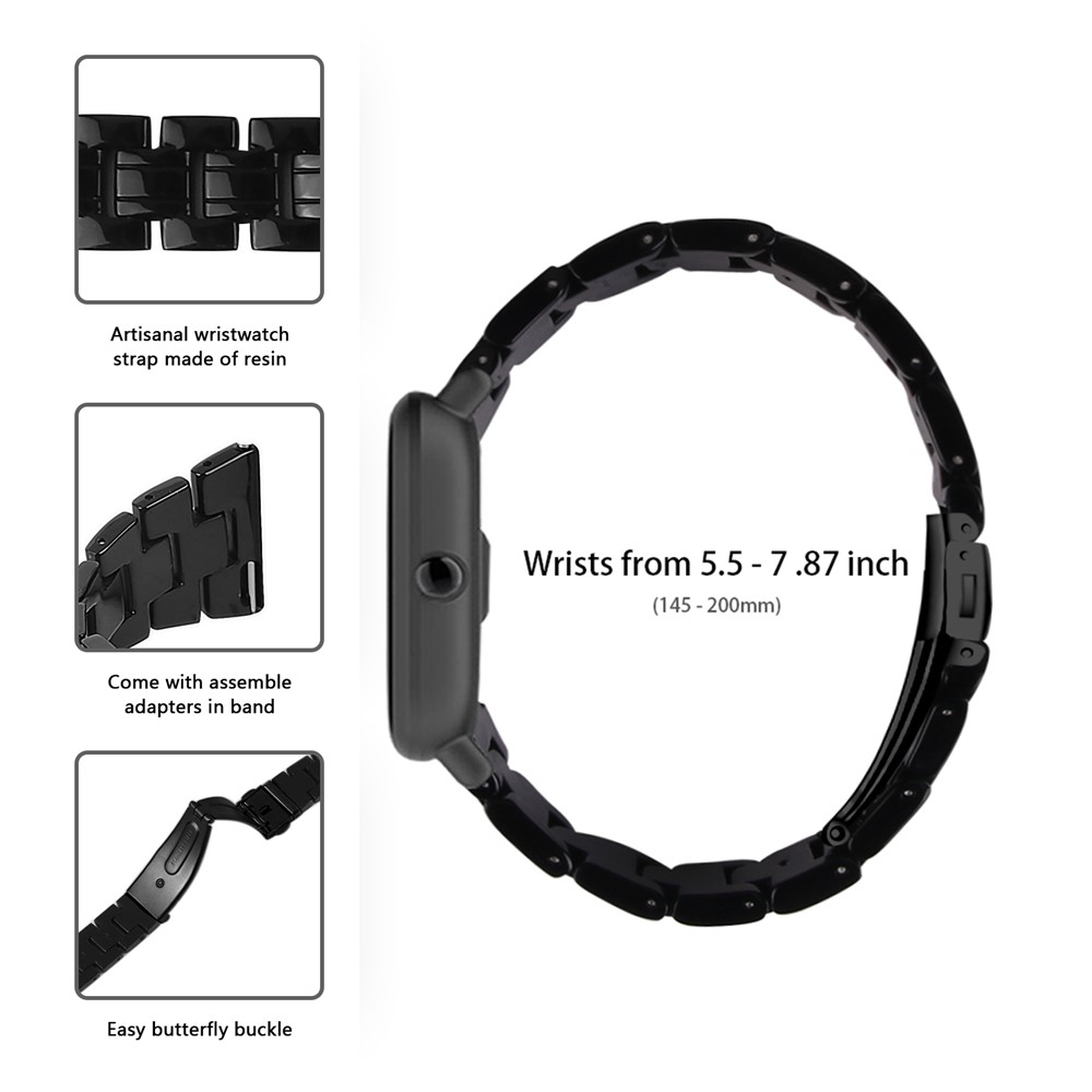 Light Weight Colorful Stylish Resin Watch Band for Huami Amazfit Youth/Sports Smart Watch 22mm - Black-4