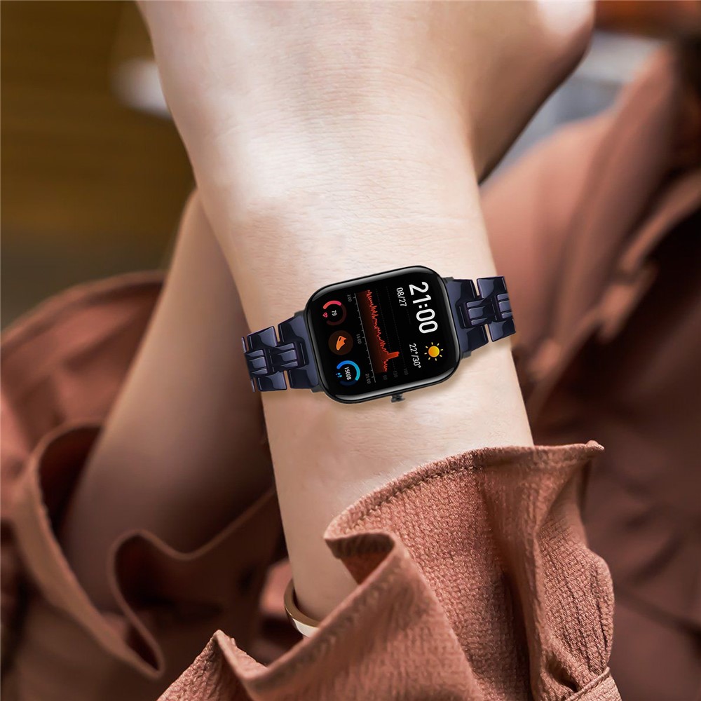 Light Weight Colorful Stylish Resin Watch Band for Huami Amazfit Youth/Sports Smart Watch 22mm - Black-6