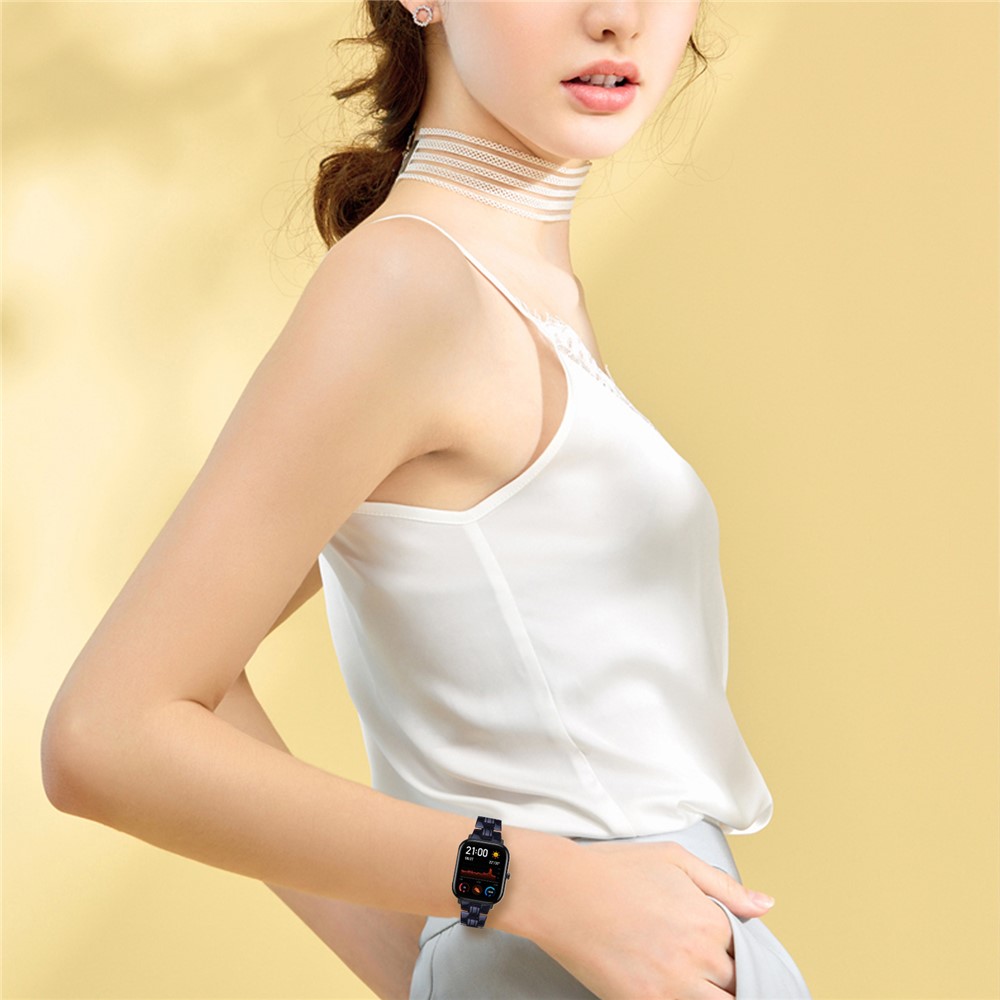 Light Weight Colorful Stylish Resin Watch Band for Huami Amazfit Youth/Sports Smart Watch 22mm - Black-7