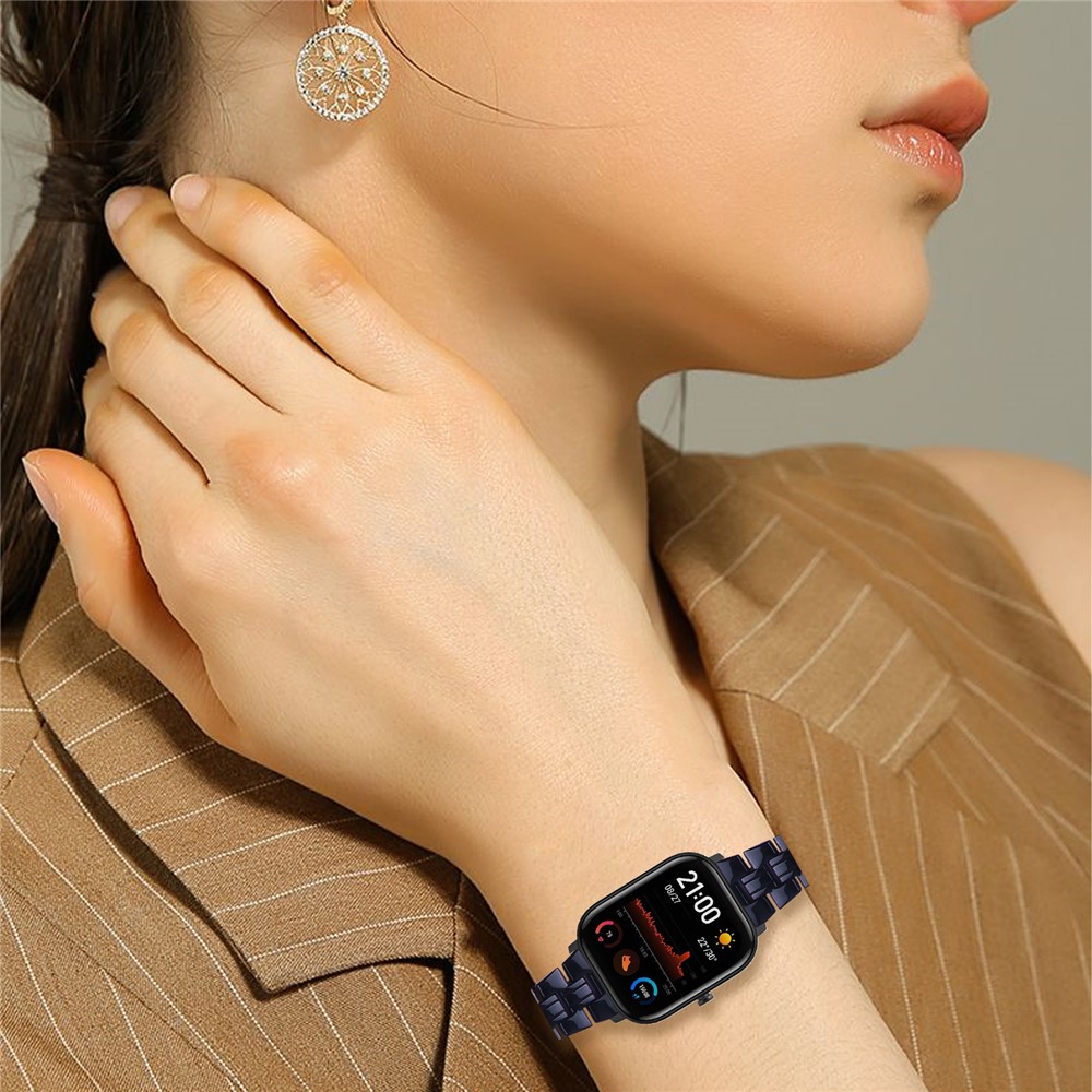 Light Weight Colorful Stylish Resin Watch Band for Huami Amazfit Youth/Sports Smart Watch 22mm - Black-8