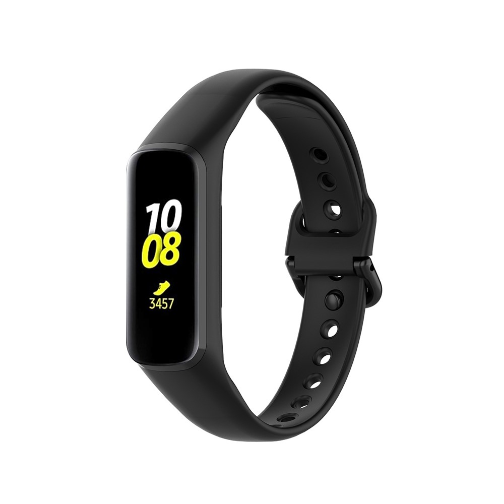 Smart Watch Band Silicone Wrist Strap for Samsung Galaxy Fit2 - Black-2