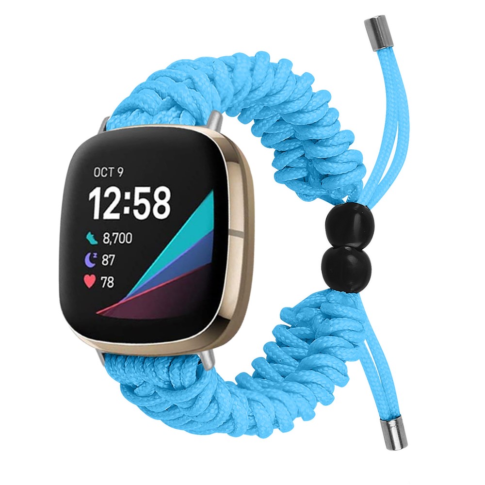 New Style Braided Rope Adjustable Watchband Replacement for Fitbit Versa 3/Sense - Blue-2