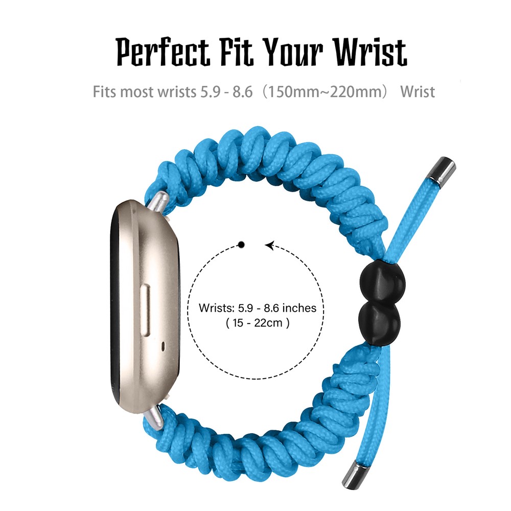 New Style Braided Rope Adjustable Watchband Replacement for Fitbit Versa 3/Sense - Blue-5