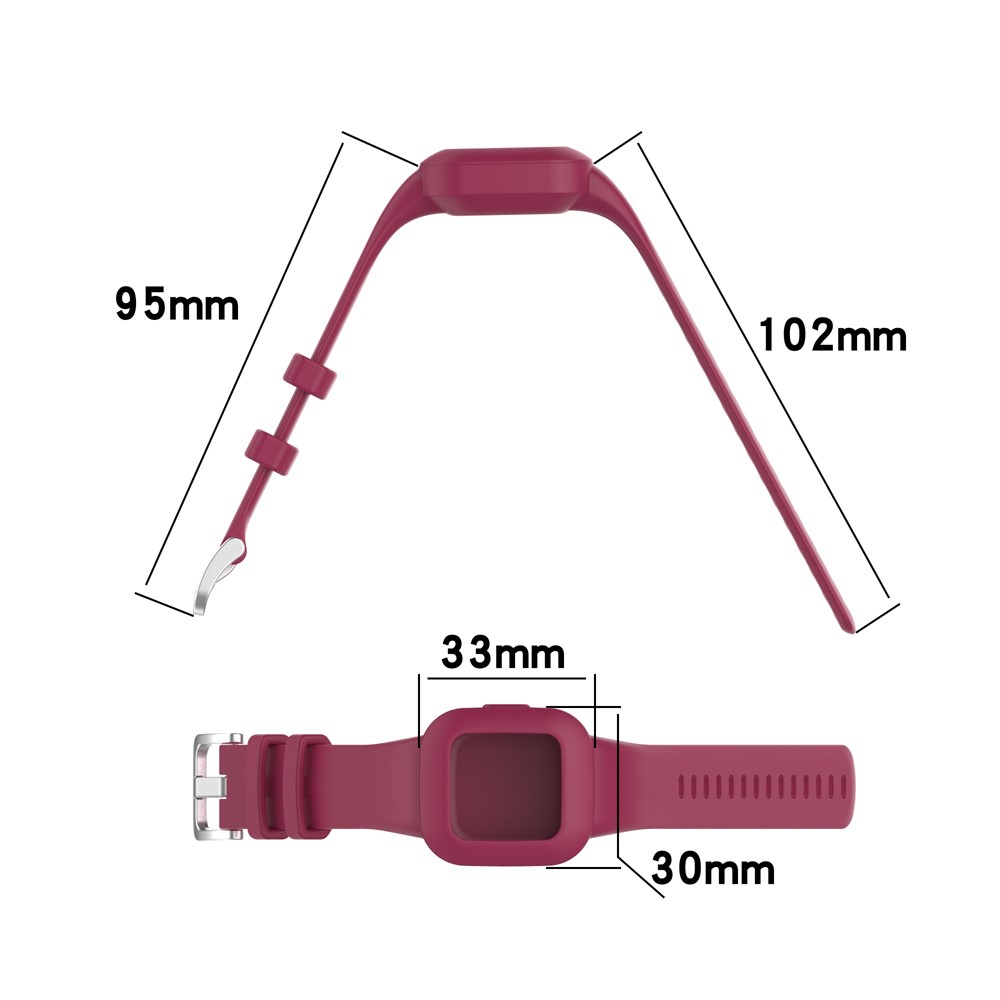 Silicone Wrist Strap Smart Watch Band for Garmin Fit JR 3/Vivofit jr 3 Kids Fitness Trackers - Wine Red-6