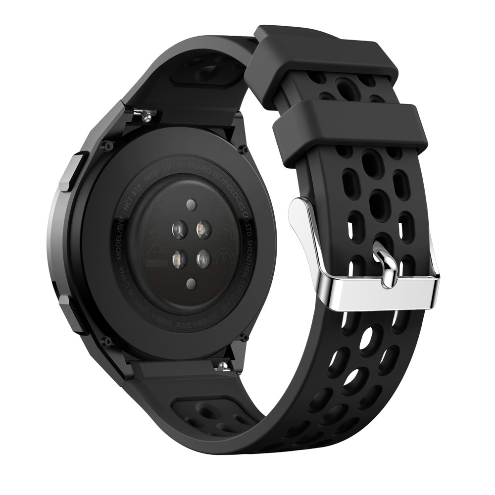 22MM Soft Silicone Watch Band Strap Replacement for Huawei Watch GT 2e - Black-3