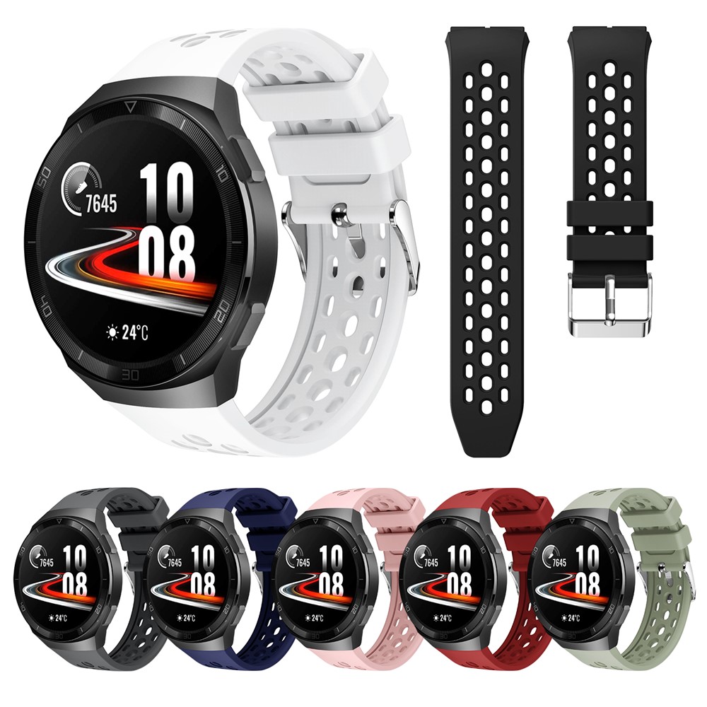 22MM Soft Silicone Watch Band Strap Replacement for Huawei Watch GT 2e - Black-5
