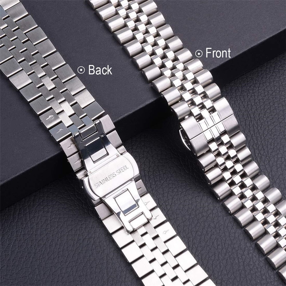 Nueva Banda De Reloj De Acero Inoxidable De Estilo Para Apple Watch Series 6 SE 5 4 40mm / Serie 3 2 1 38mm - Plata-5
