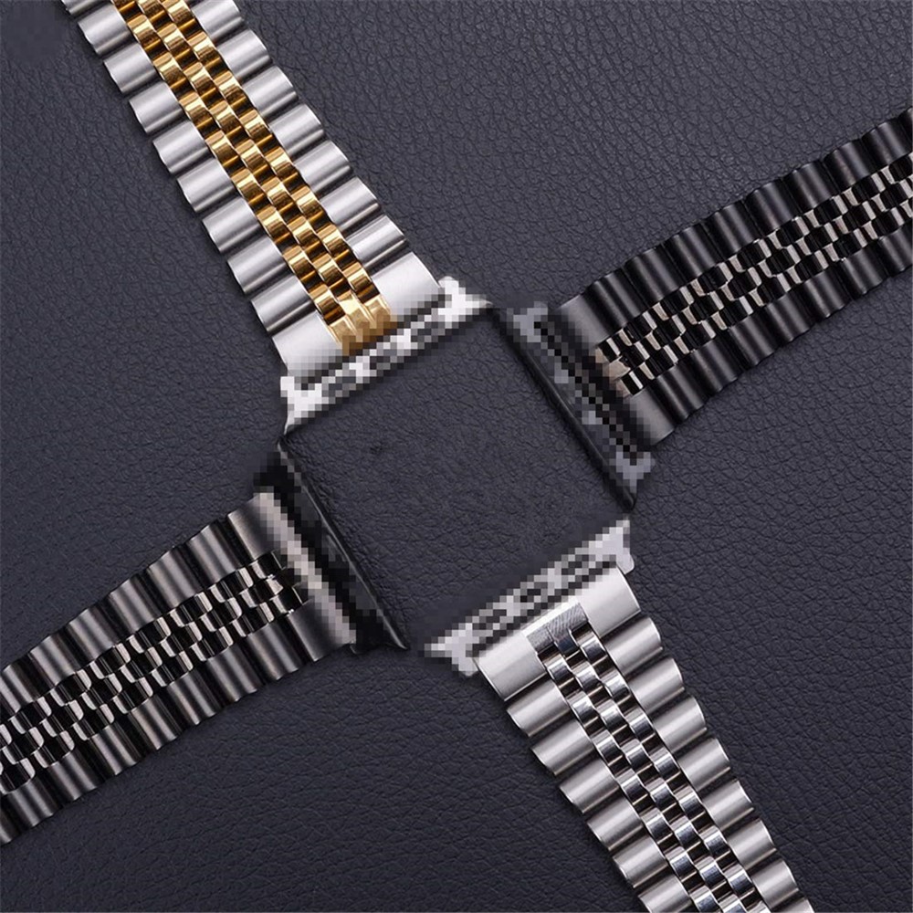 Nueva Banda De Reloj De Acero Inoxidable De Estilo Para Apple Watch Series 6 SE 5 4 40mm / Serie 3 2 1 38mm - Plata-7