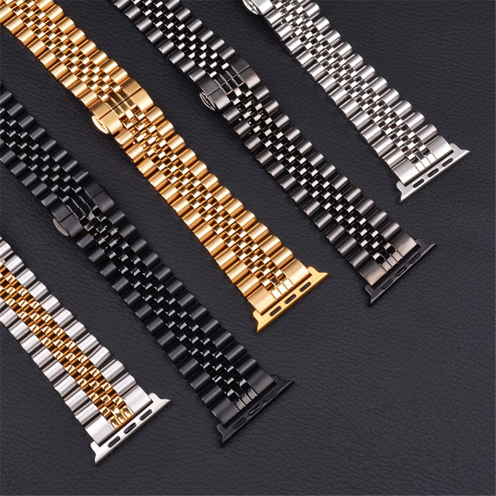 Nueva Banda De Reloj De Acero Inoxidable De Estilo Para Apple Watch Series 6 SE 5 4 40mm / Serie 3 2 1 38mm - Plata-8