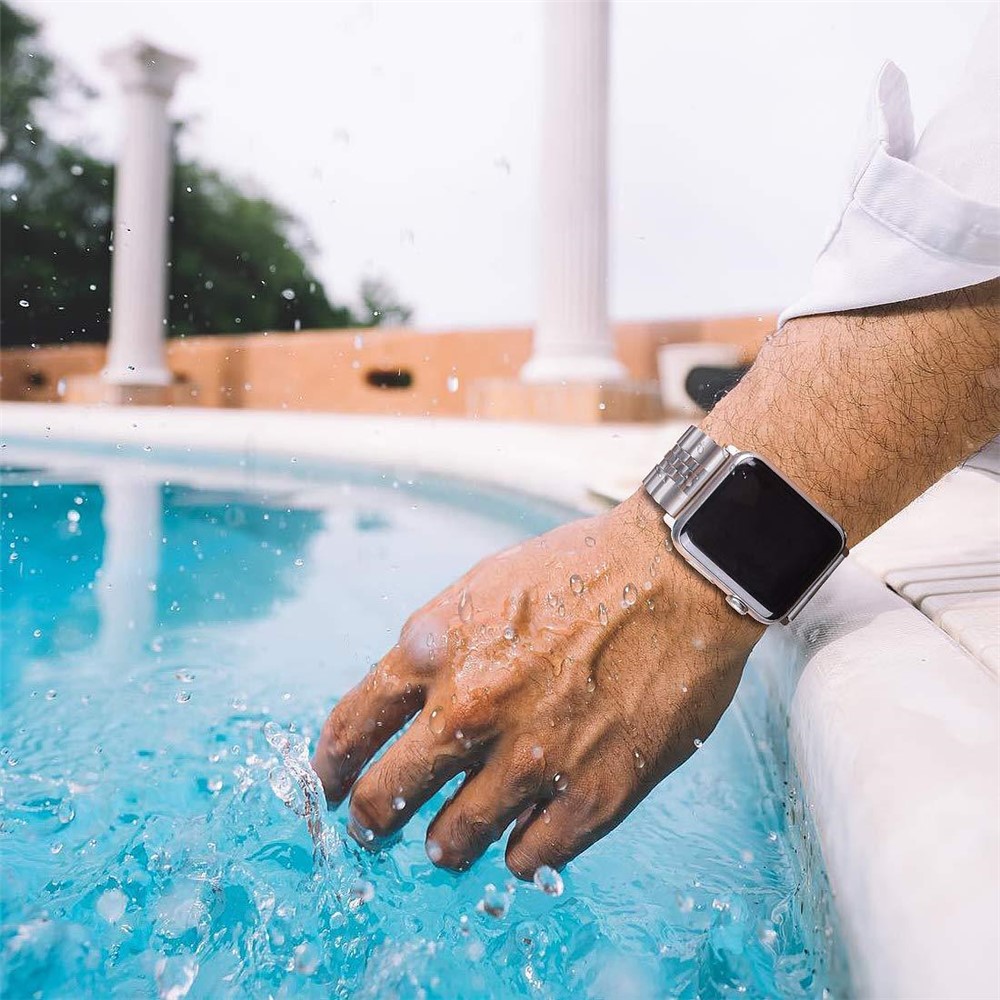 Nueva Banda De Reloj De Acero Inoxidable De Estilo Para Apple Watch Series 6 SE 5 4 40mm / Serie 3 2 1 38mm - Plata-9