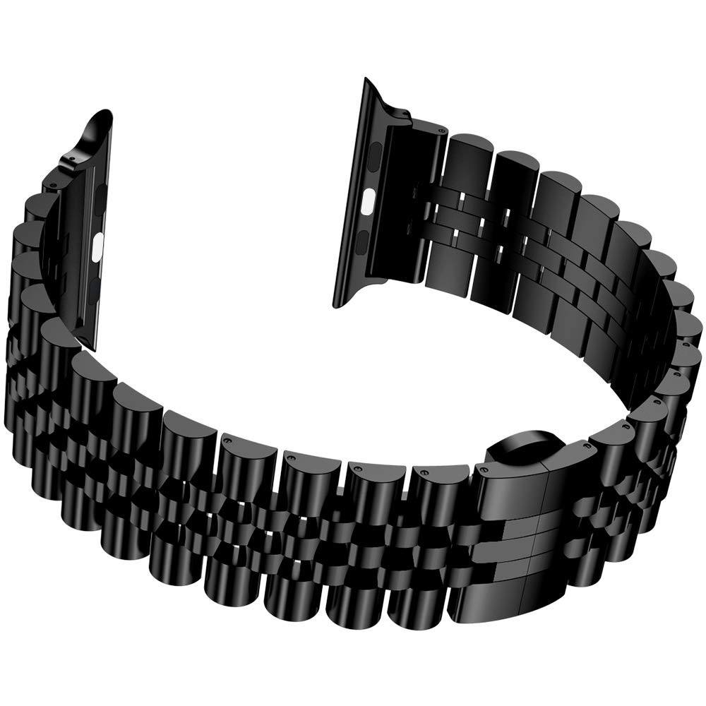New Style Stainless Steel Watch Strap for Apple Watch Series 6 SE 5 4 44mm / Series 3 2 1 42mm - Black-1