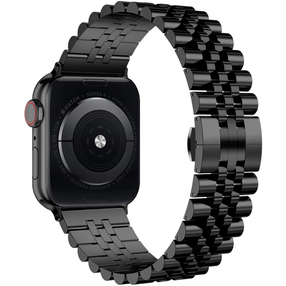 New Style Stainless Steel Watch Strap for Apple Watch Series 6 SE 5 4 44mm / Series 3 2 1 42mm - Black-3