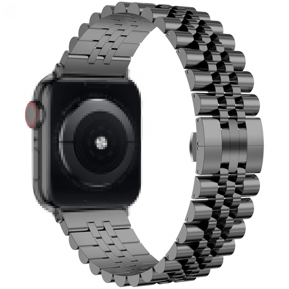 New Style Stainless Steel Watch Strap for Apple Watch Series 6 SE 5 4 44mm / Series 3 2 1 42mm - Black-4
