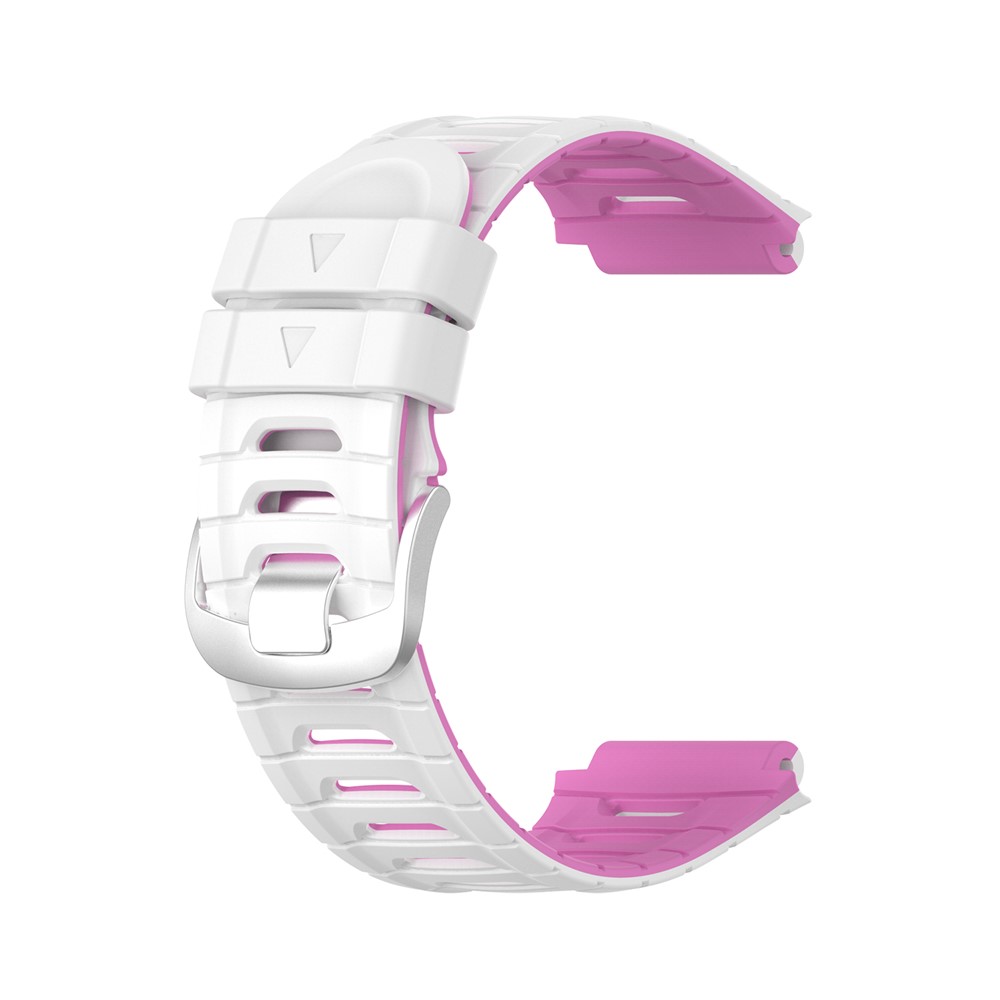 Two-tone Soft Silicone Wristband Watch Strap for Garmin Forerunner 920XT - White/Pink-5