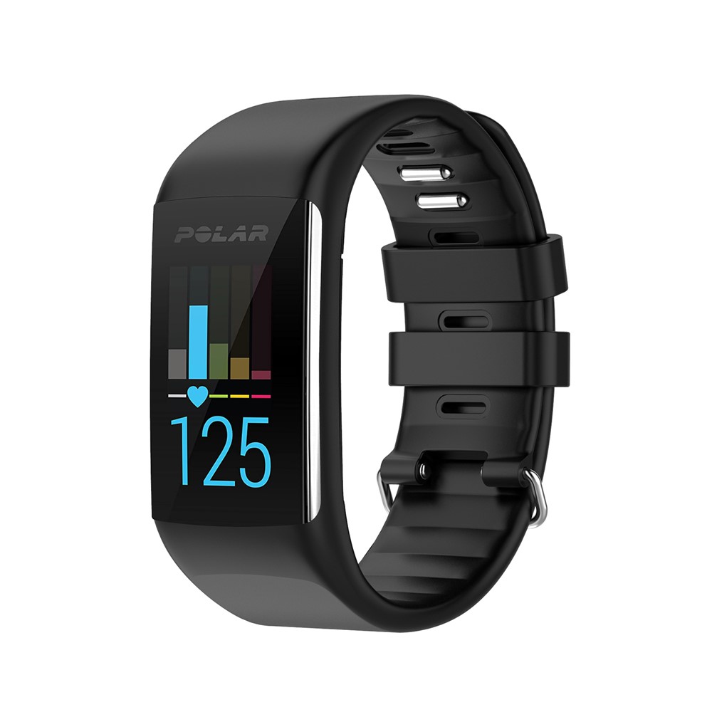 Soft Silicone Watch Band Replacement for POLAR A360 A370 Smart Watch - Black-3