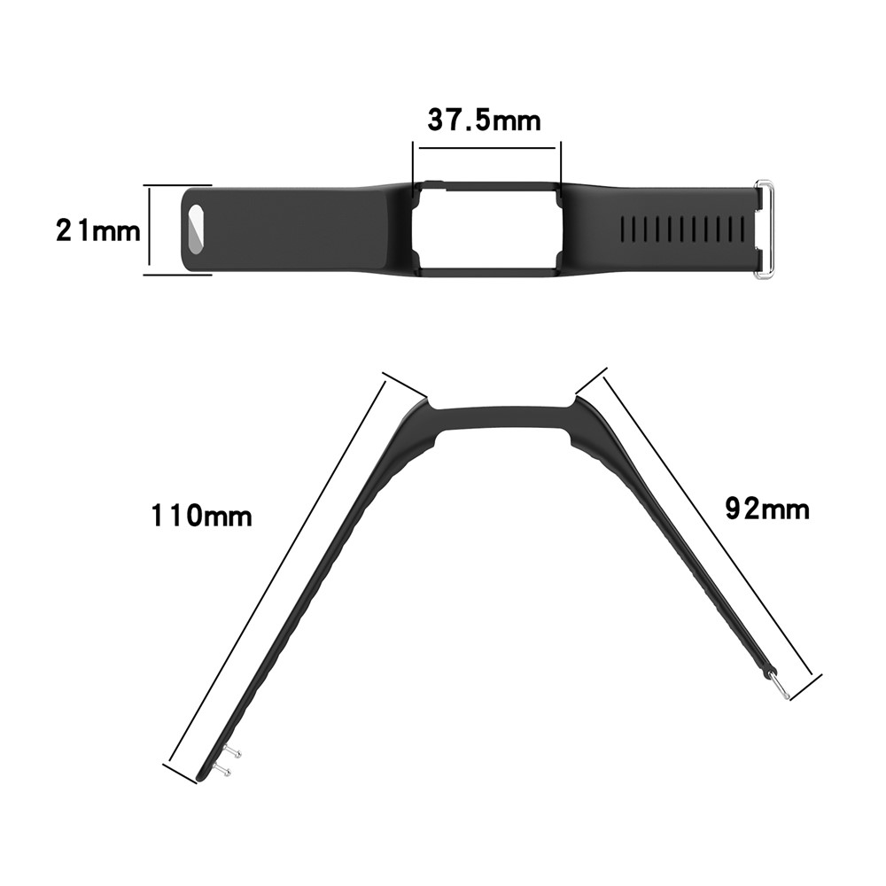 Soft Silicone Watch Band Replacement for POLAR A360 A370 Smart Watch - Black-7
