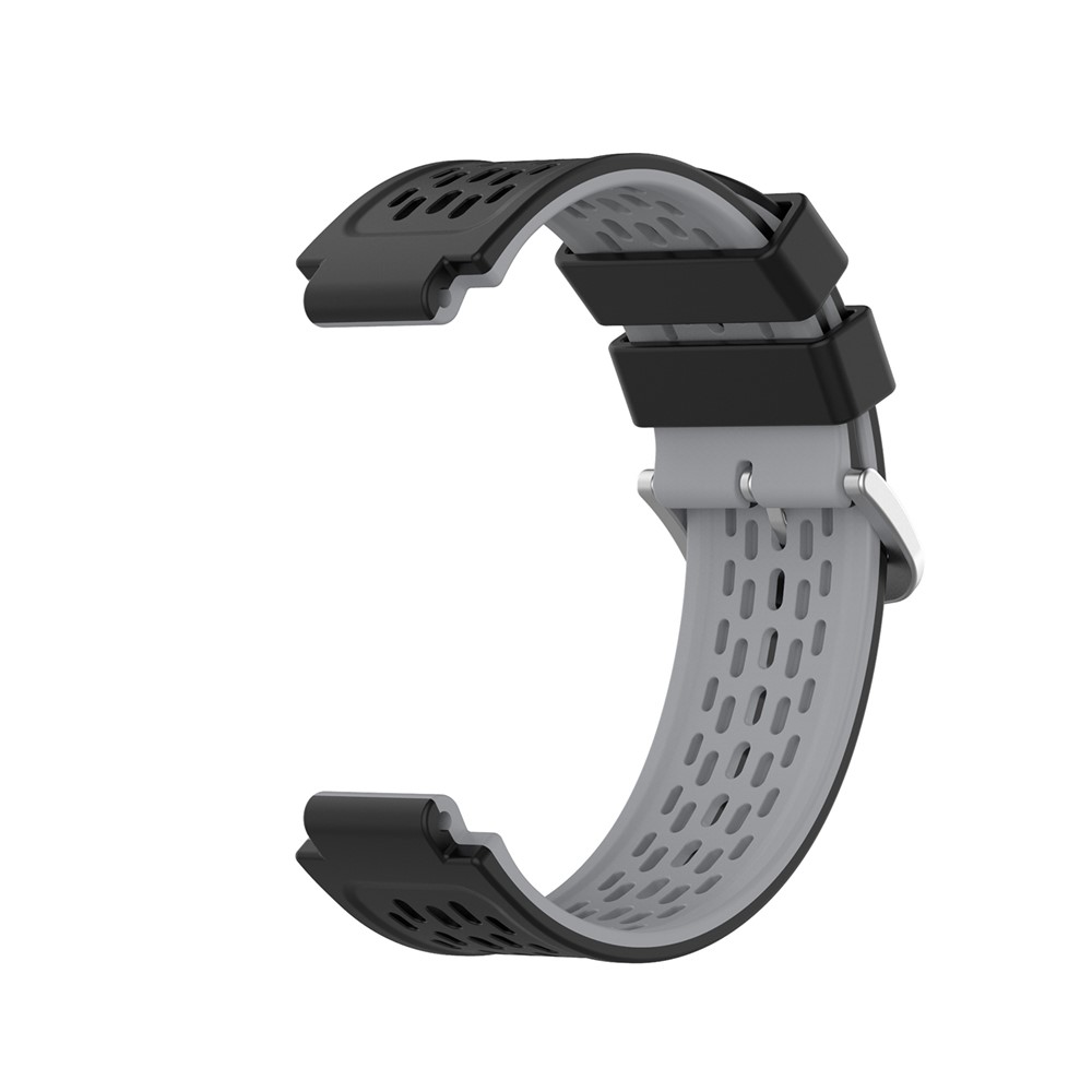 24-mm-Dual-Schicht-weiche Silikon-Uhr-Armband-Strap-Ersatz Für Garmin Forerunner220 230 235 620 630 735 - Schwarzgrau-5