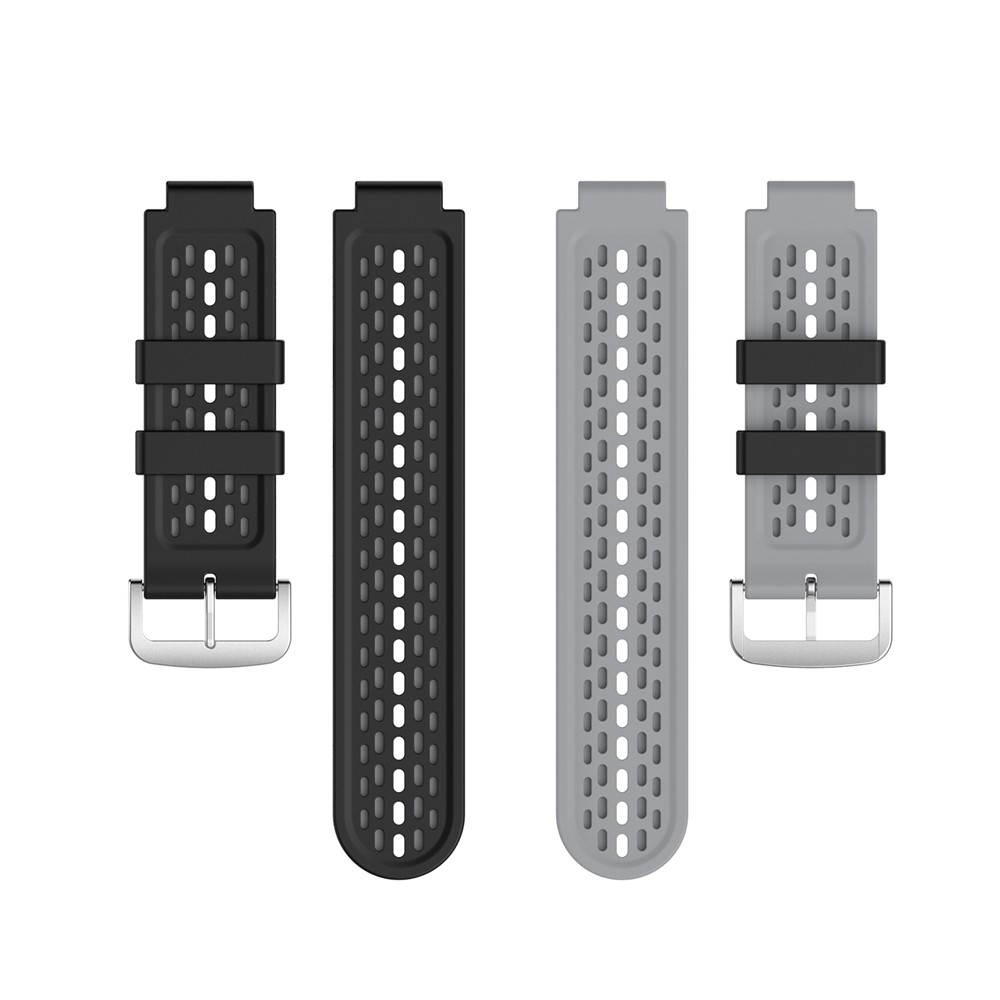 24-mm-Dual-Schicht-weiche Silikon-Uhr-Armband-Strap-Ersatz Für Garmin Forerunner220 230 235 620 630 735 - Schwarzgrau-6