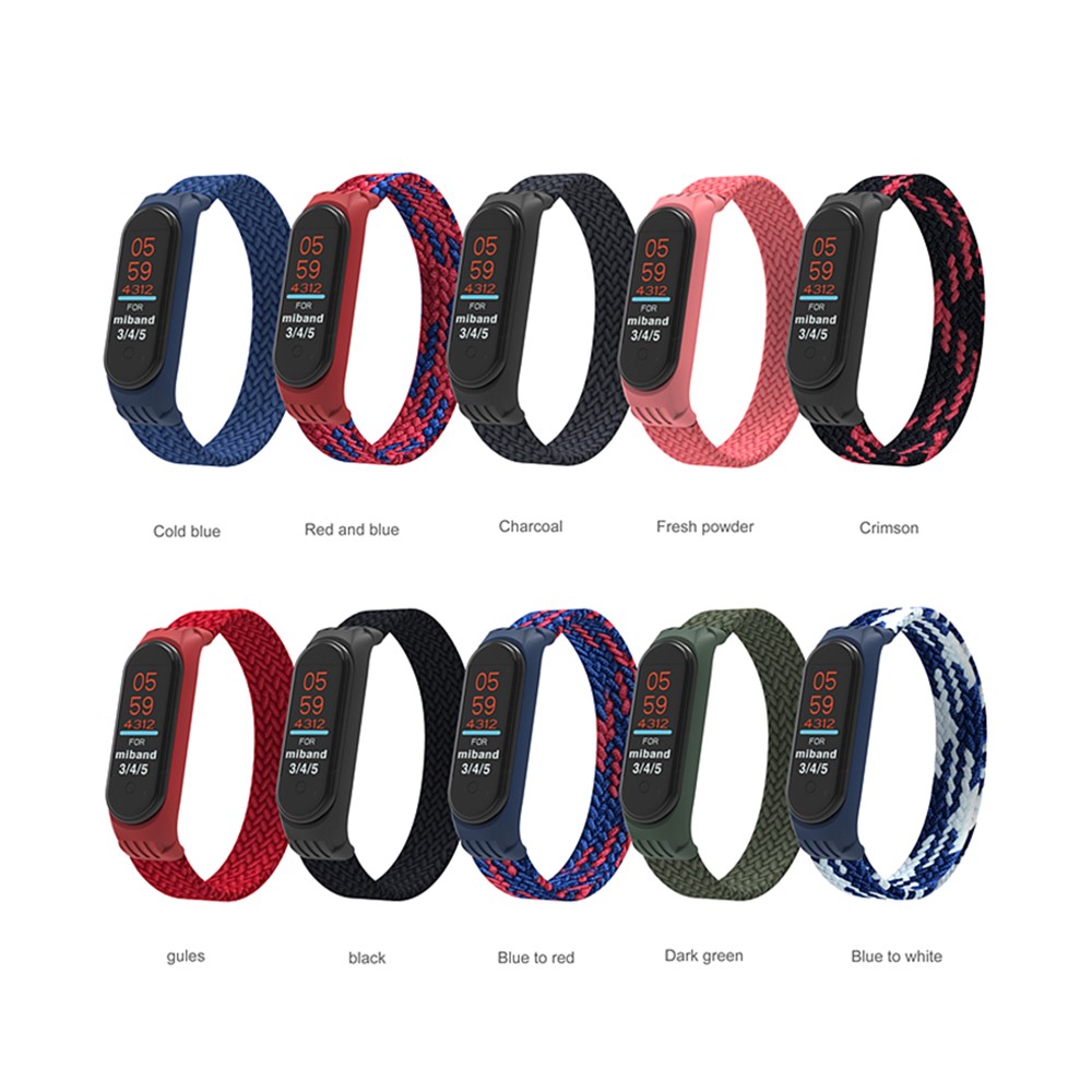 Elastic Nylon Watch Band Replacement Watch Strap (Size: L) for Xiaomi Mi Band 3/4/5 - Black-5