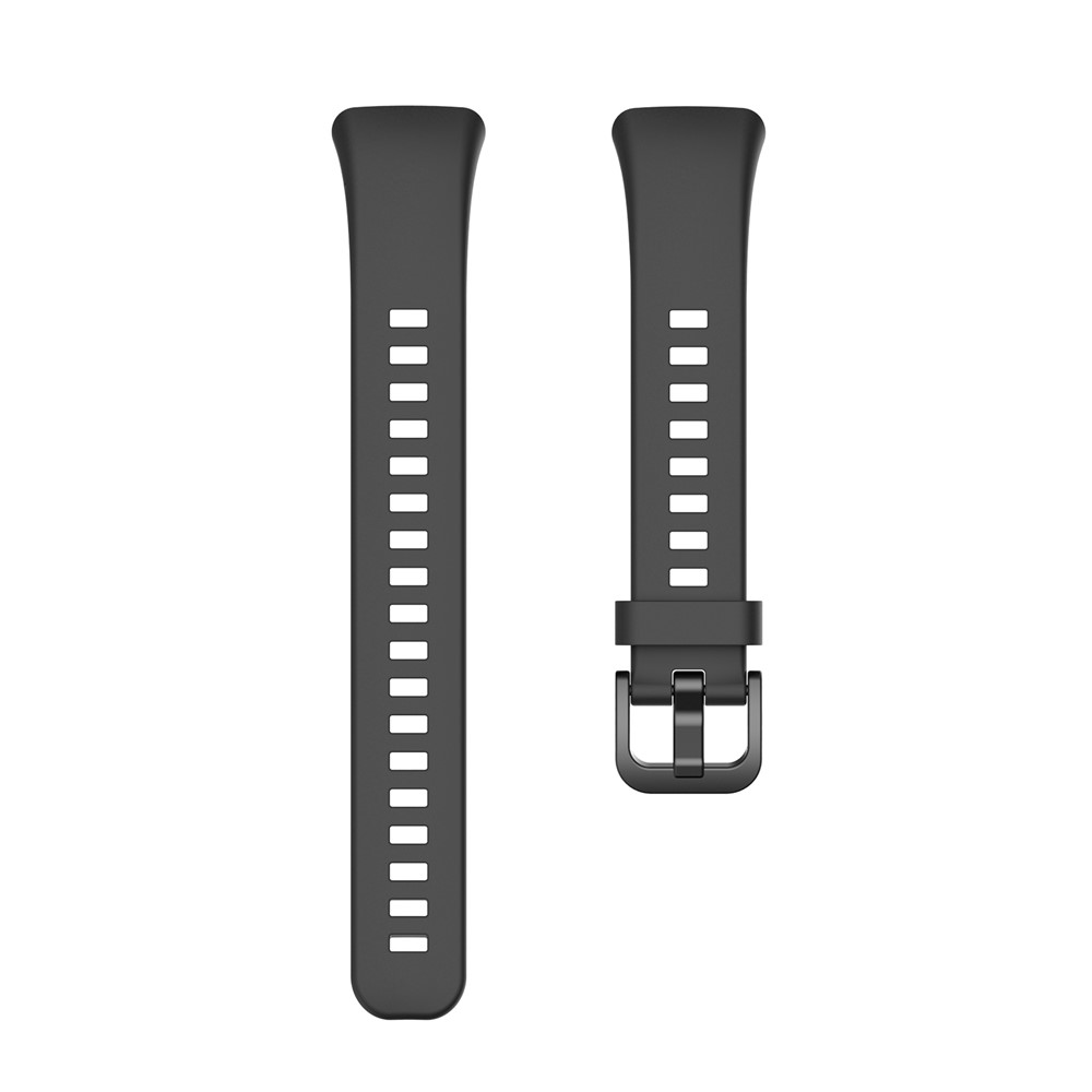 Solid Color Soft Silicone Watch Strap for Honor Band 6 - Black-3