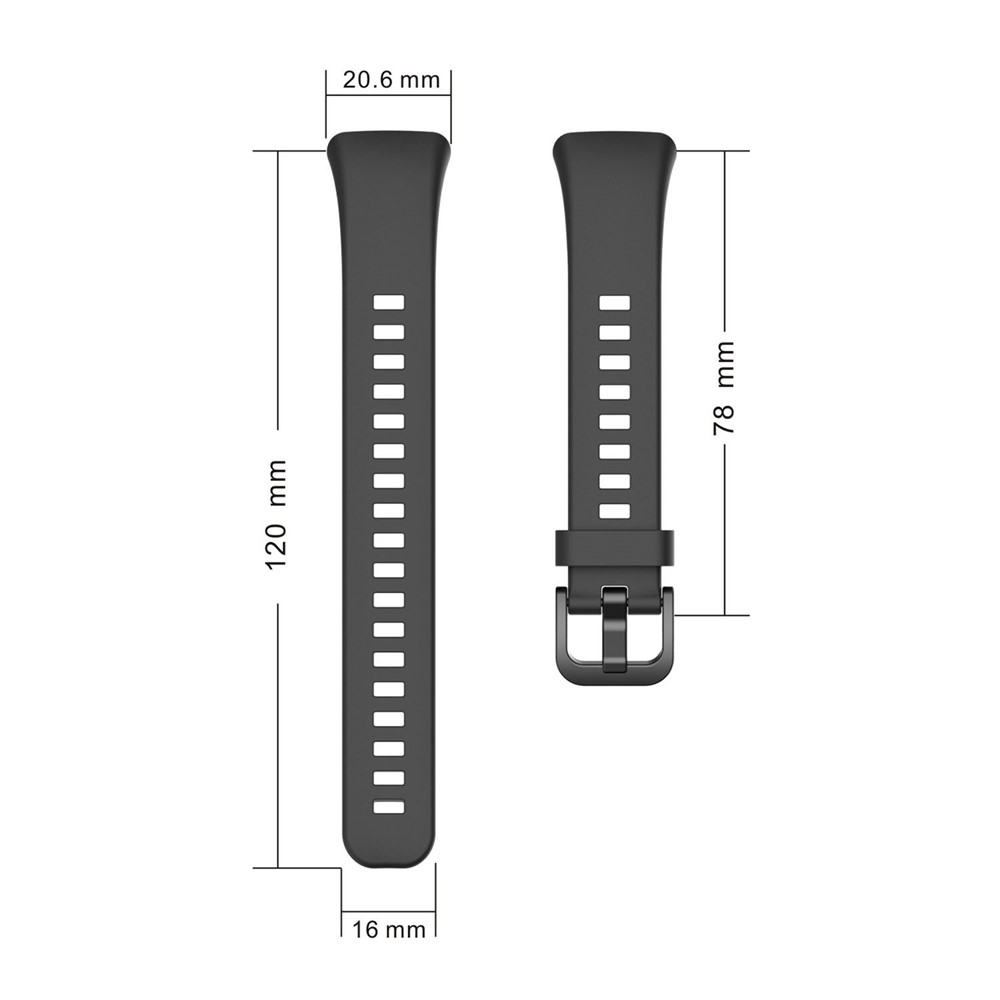 Solid Color Soft Silicone Watch Strap for Honor Band 6 - Black-5