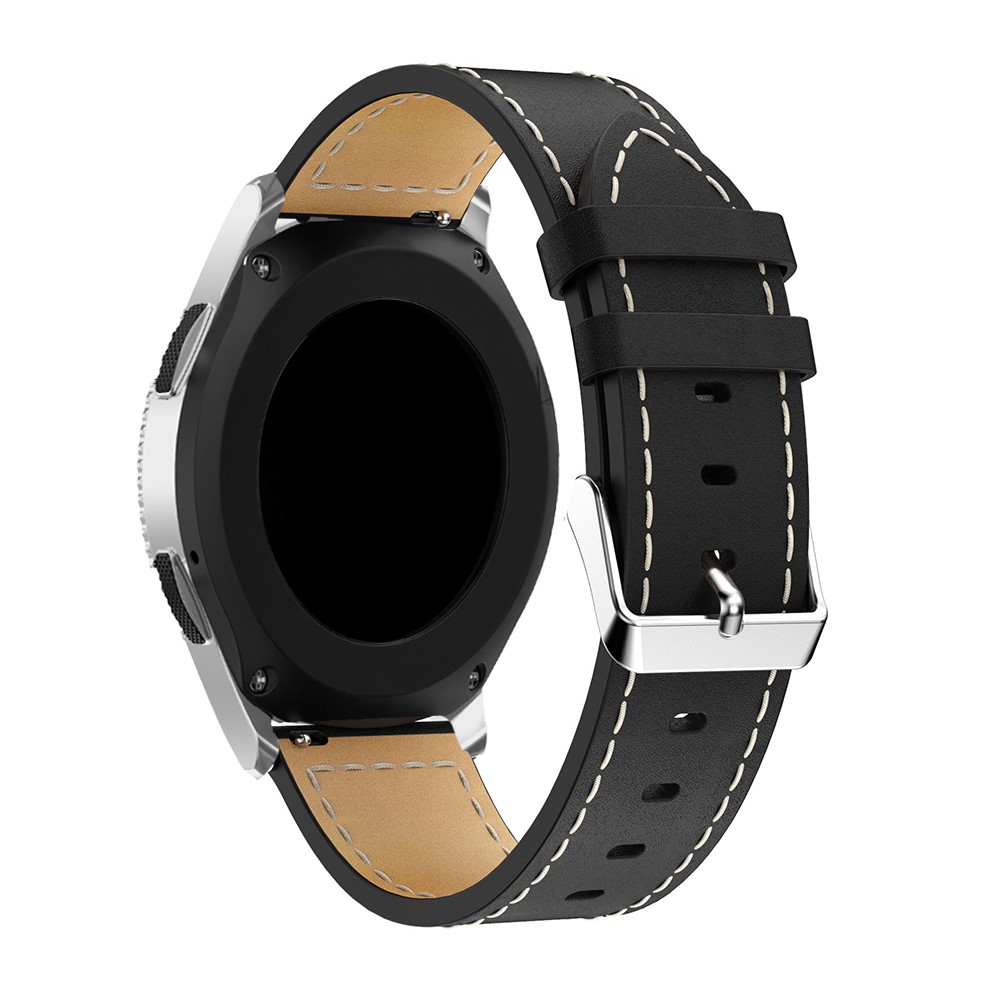 Correa De Reloj Inteligente De Cuero Genuino Para Samsung Galaxy Watch 42mm - Negro-1