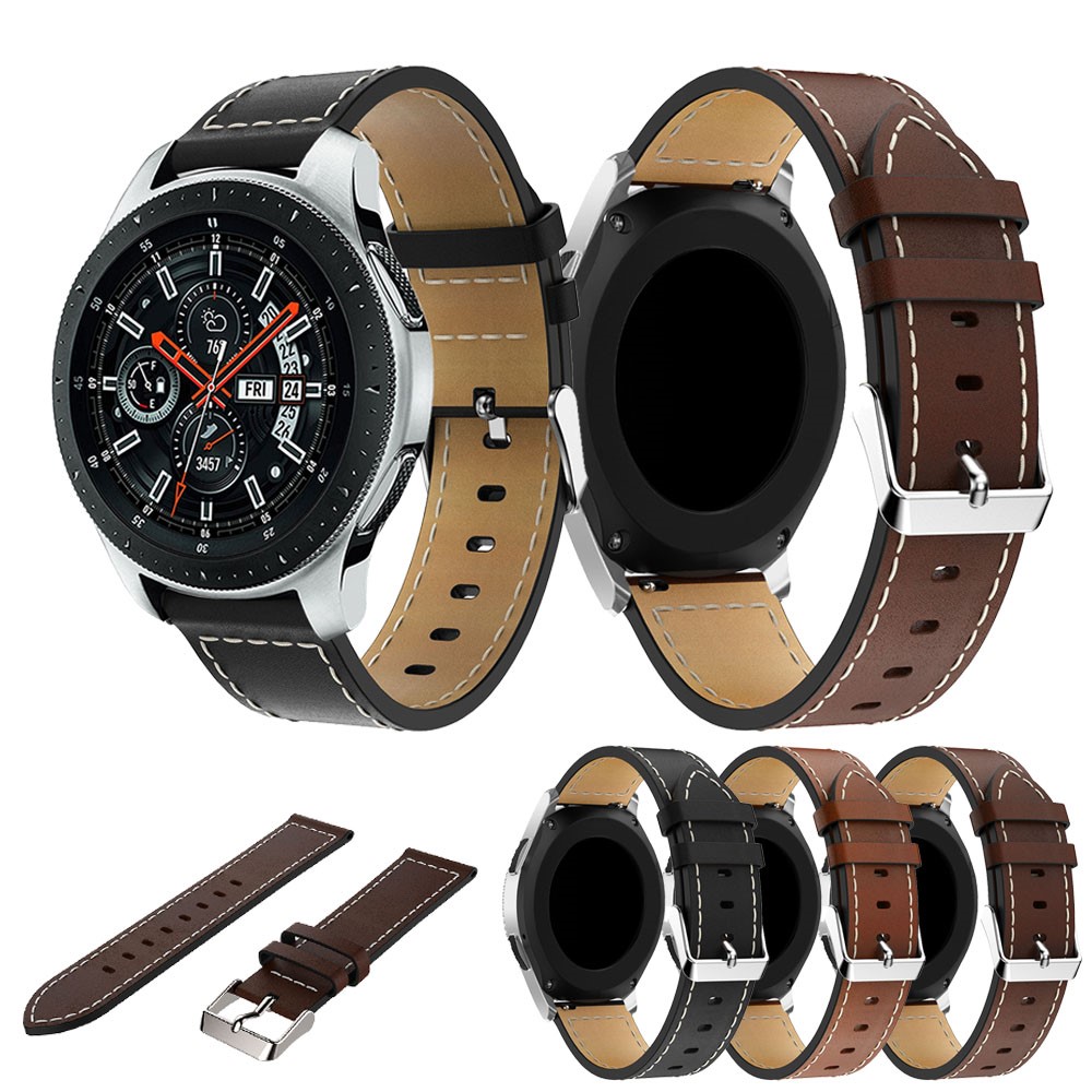 Correa De Reloj Inteligente De Cuero Genuino Para Samsung Galaxy Watch 42mm - Negro-4