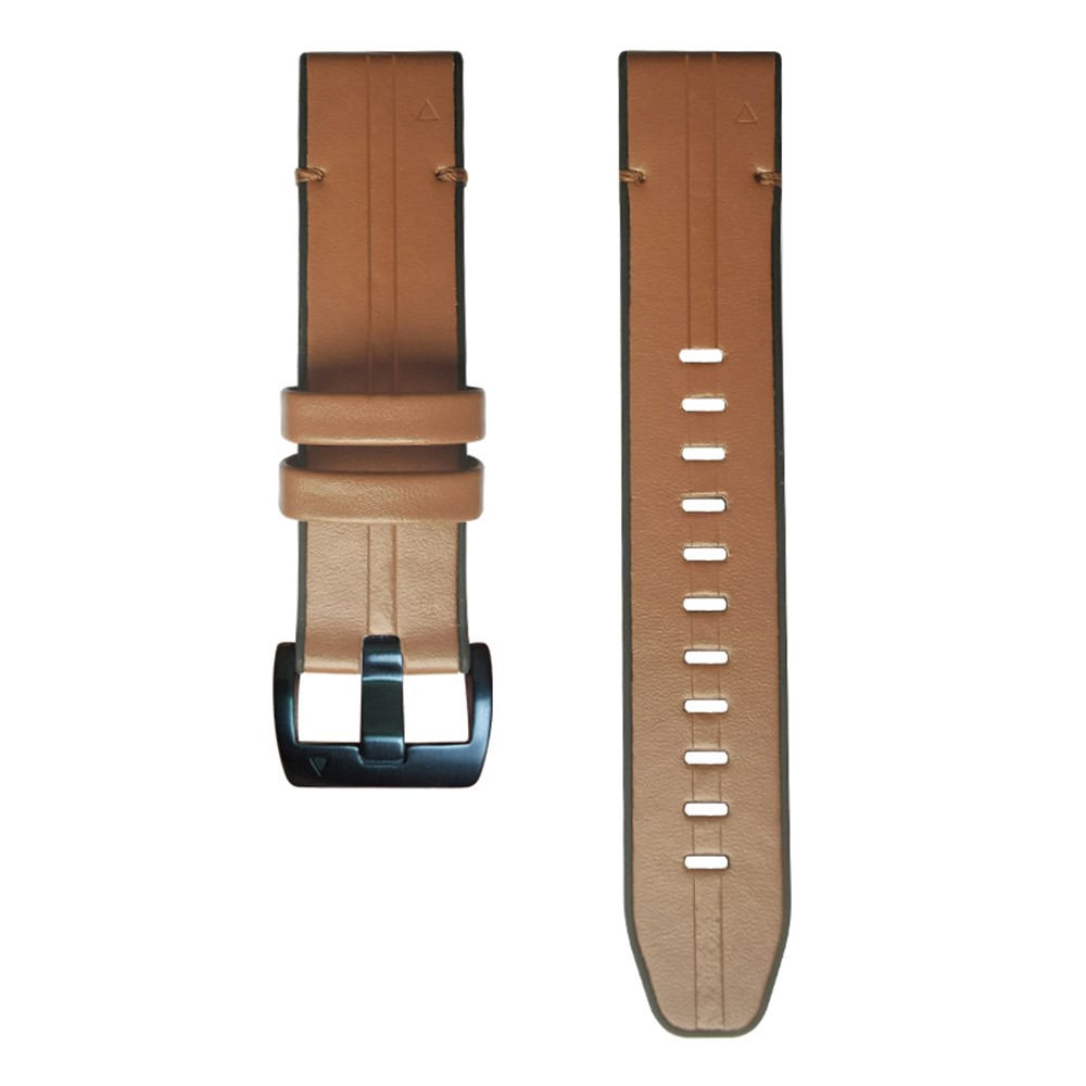 Echtes Leder + Silikon-Armbanduhr-Uhren-Ersatz Für Garmin Fenix 6 / Garmin Fenix 5. - Braun-4