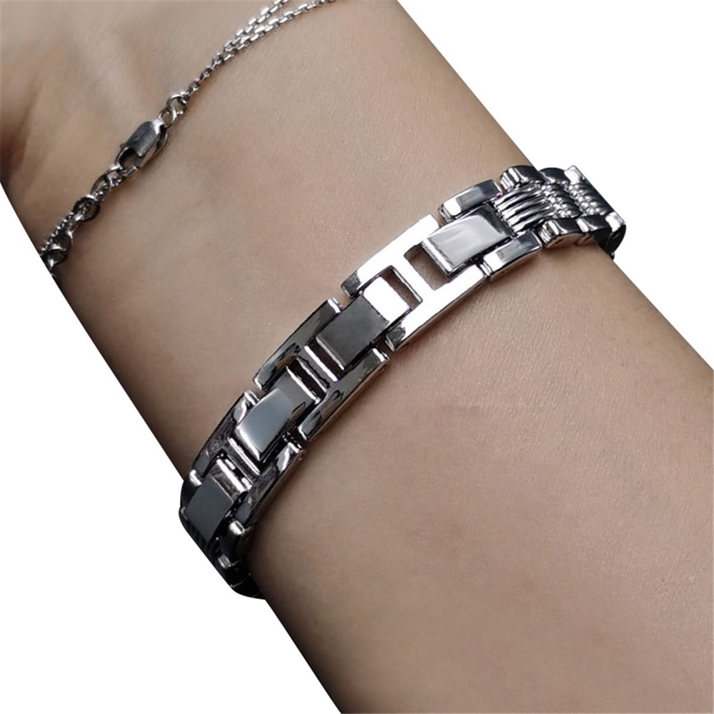 XINCUCO Stainless Steel Chrysanthemum Shaped Rhinestone Decor Watch Strap Replacement for Apple Watch SE/Series 6/5/4 44mm / Series3/2/1 42mm - Silver-4