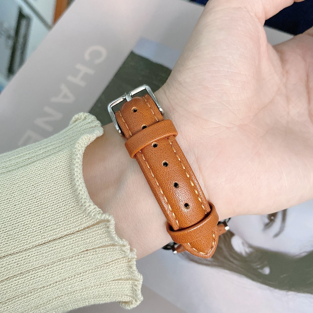 Retro Style Texture Leather Watch Band Strap Replacement for Apple Watch Series 6/SE/5/4 44mm / Series 3/2/1 42mm - Black-6