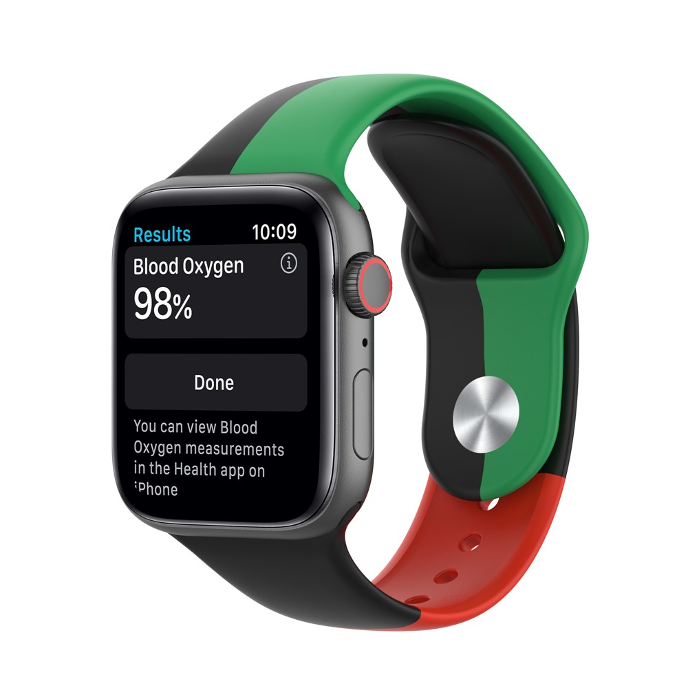 Silicone Replacement Watch Strap for Apple Watch Series 6/5/4/SE 40mm, Series 3/2/1 38mm - Black/Green/Red-3