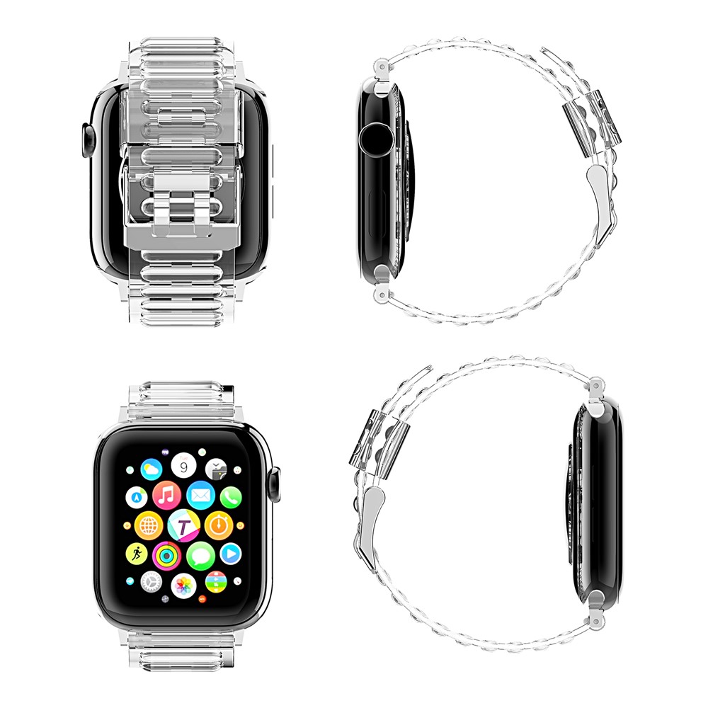 Soft TPU Smart Watch Ersatzgurt Für Apple Watch Serie 6/5/4 / SE 40mm / Serie 1/2/3 38mm. - Transparent-2