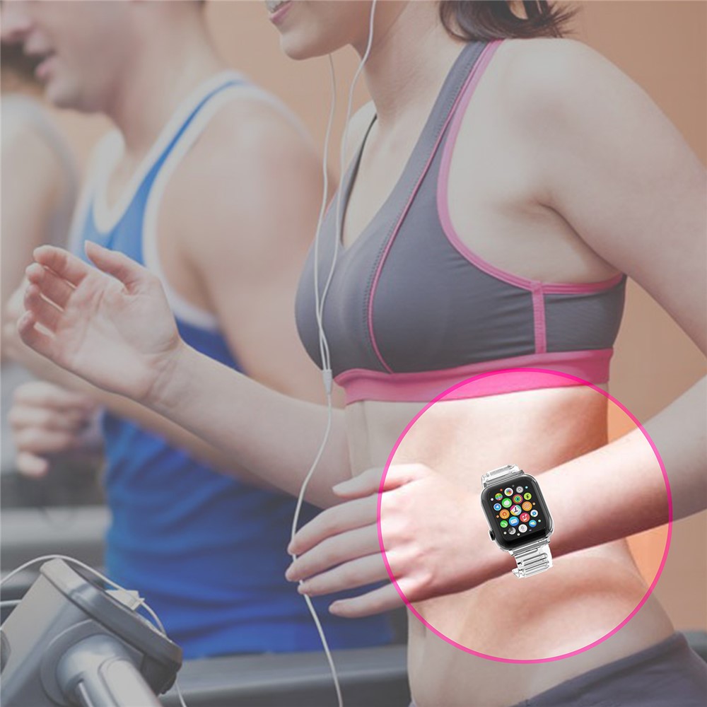 Soft TPU Smart Watch Ersatzgurt Für Apple Watch Serie 6/5/4 / SE 40mm / Serie 1/2/3 38mm. - Transparent-3