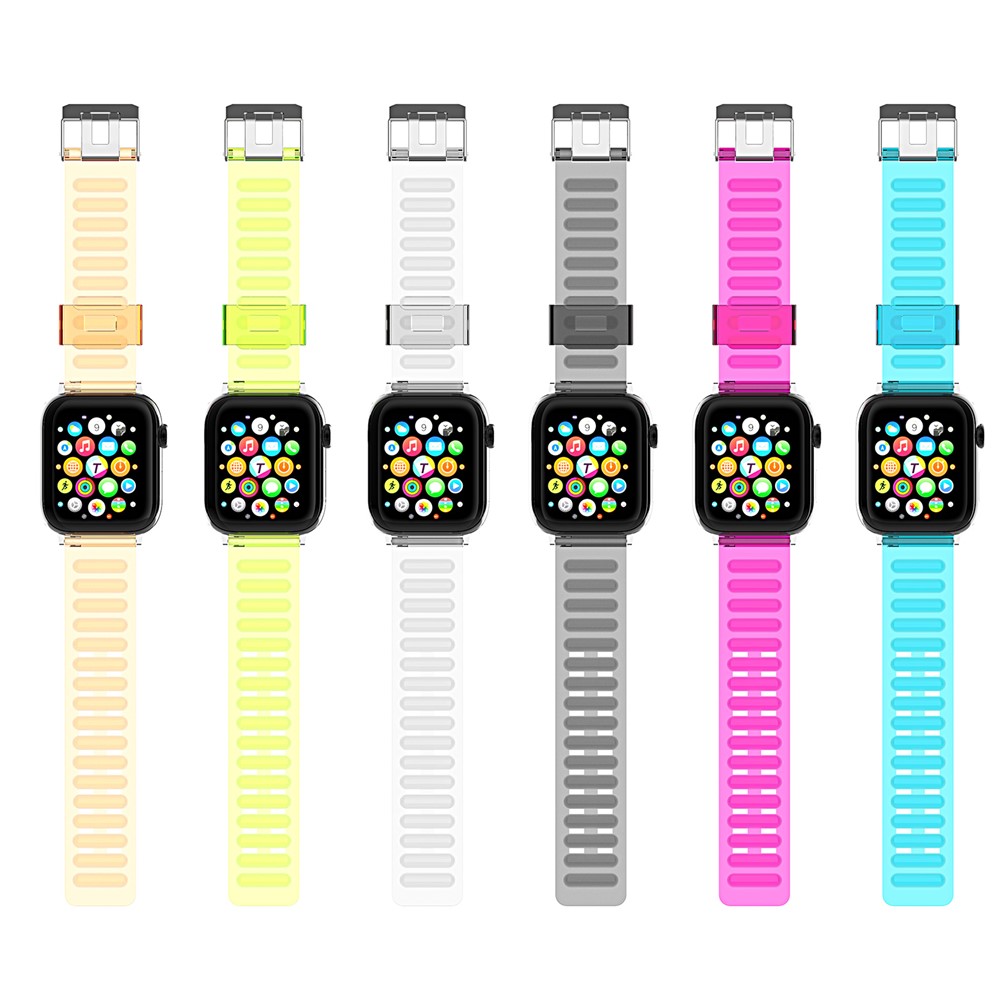 Soft TPU Smart Watch Ersatzgurt Für Apple Watch Serie 6/5/4 / SE 40mm / Serie 1/2/3 38mm. - Transparent-6