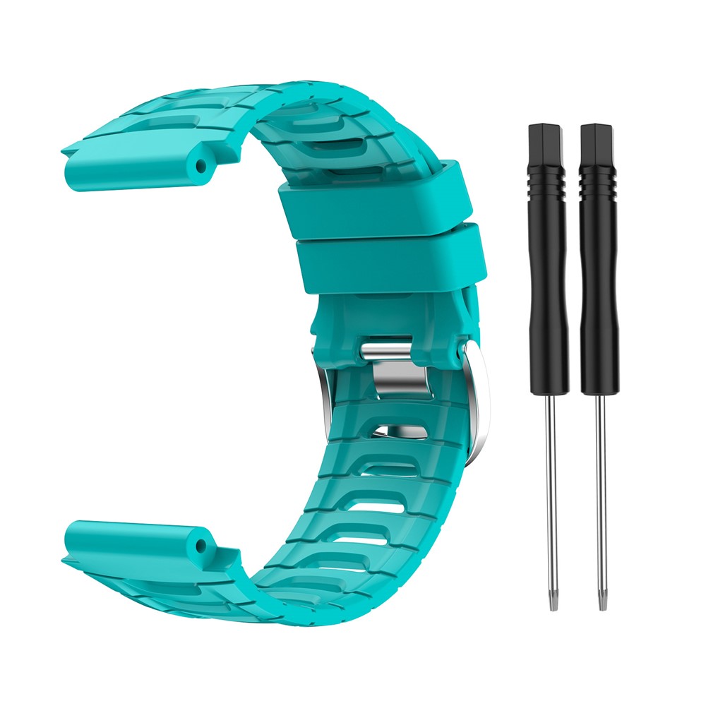 Soft Silicone Wristband Watch Strap with 2 Screwdrivers for Garmin Forerunner 920XT - Teal Blue-3