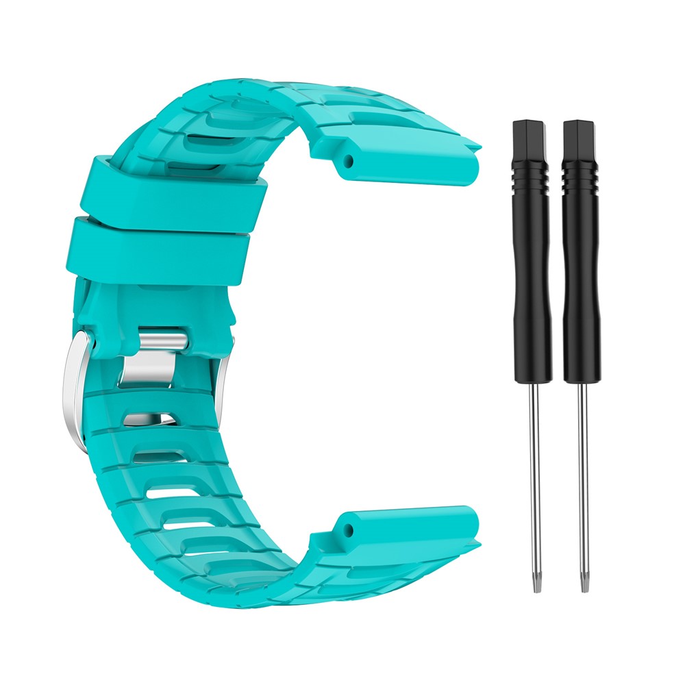 Soft Silicone Wristband Watch Strap with 2 Screwdrivers for Garmin Forerunner 920XT - Teal Blue-4