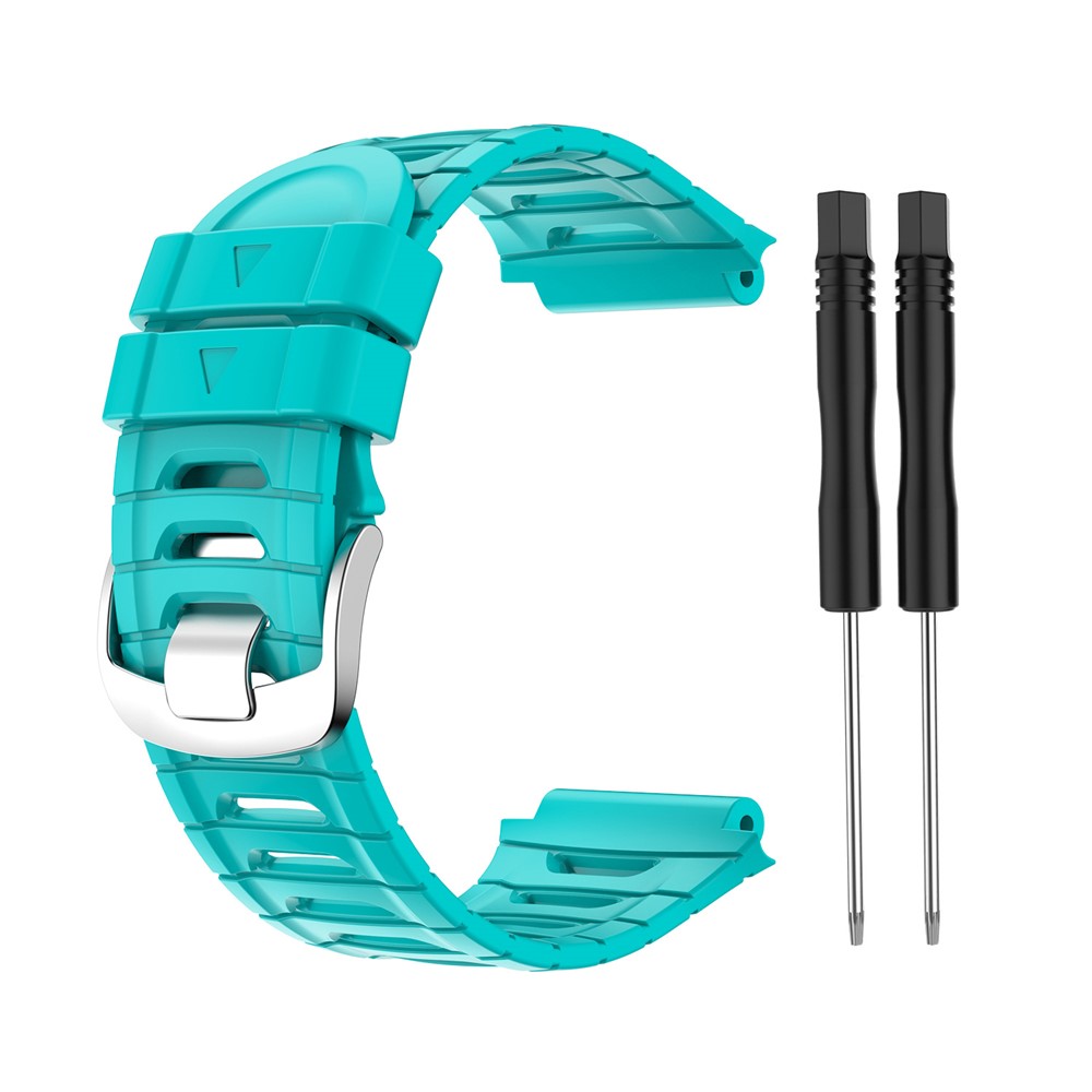 Soft Silicone Wristband Watch Strap with 2 Screwdrivers for Garmin Forerunner 920XT - Teal Blue-5