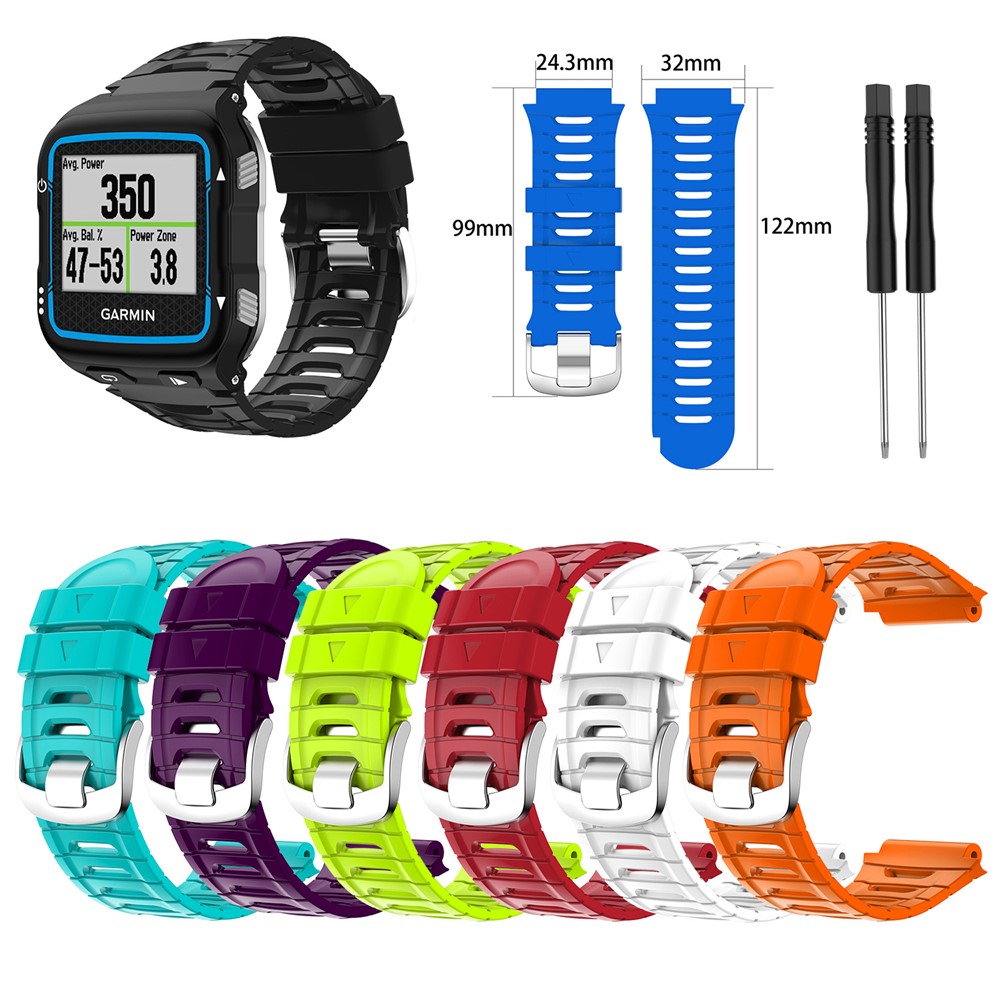 Soft Silicone Wristband Watch Strap with 2 Screwdrivers for Garmin Forerunner 920XT - Teal Blue-8
