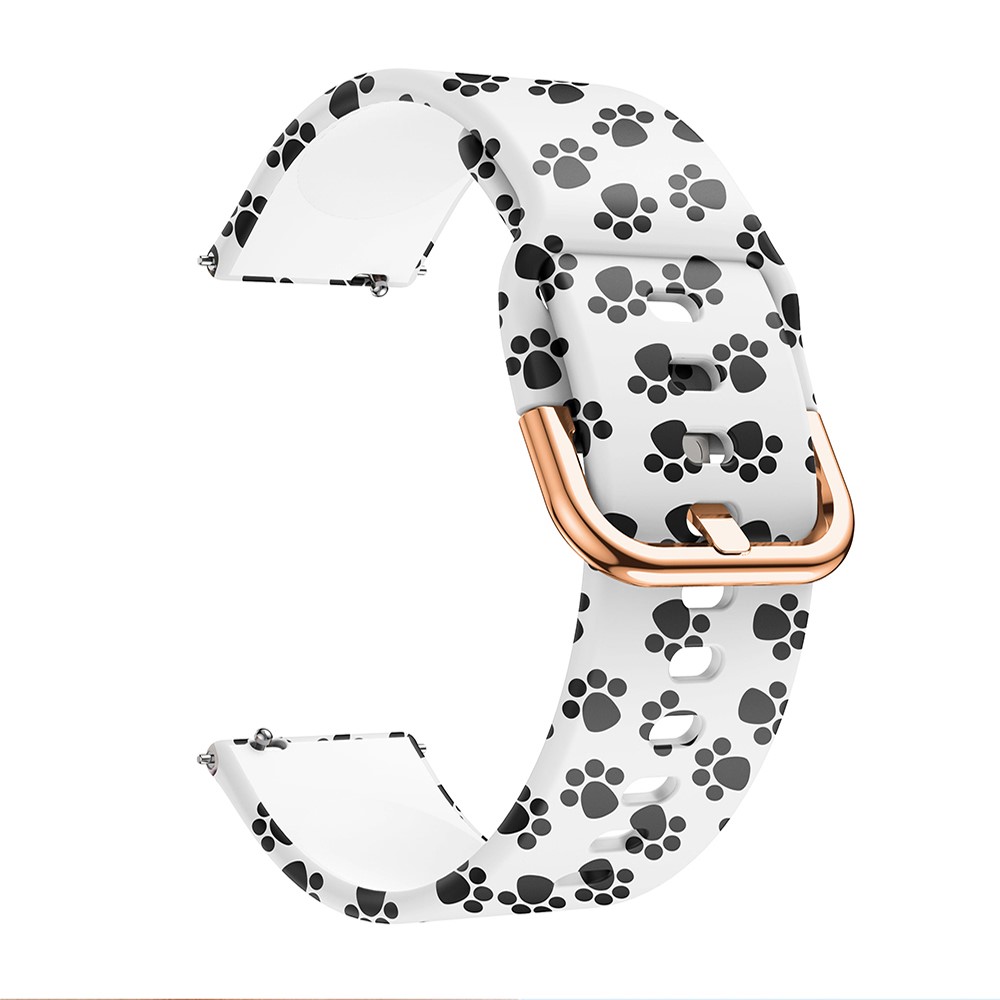Buntes Muster Gedruckt Silikon-Uhr-Watch-Band-Ersatzuhr-Armband Für Samsung Galaxy-Uhr Aktiv 20mm - Pfotenabdruck-1
