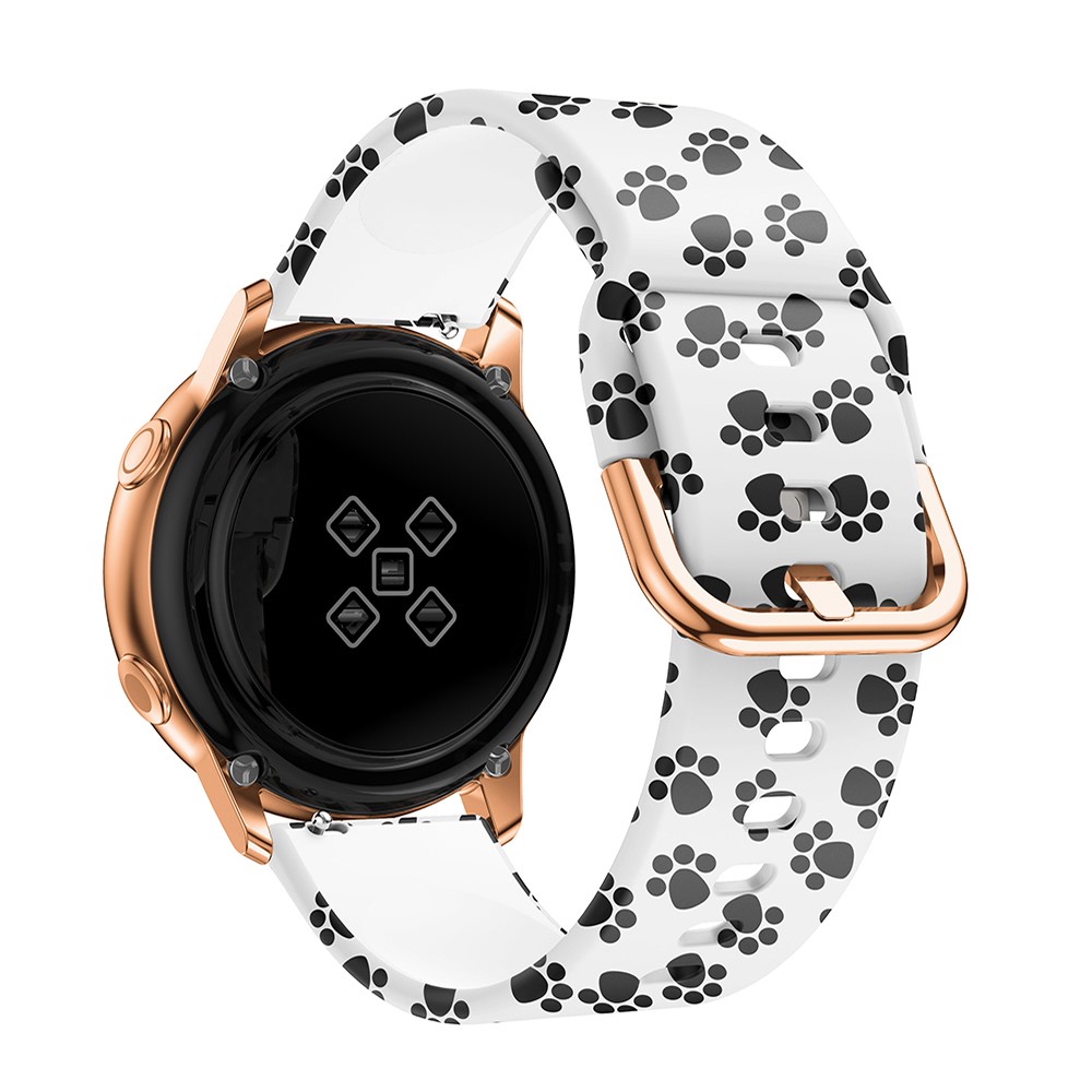 Buntes Muster Gedruckt Silikon-Uhr-Watch-Band-Ersatzuhr-Armband Für Samsung Galaxy-Uhr Aktiv 20mm - Pfotenabdruck-3