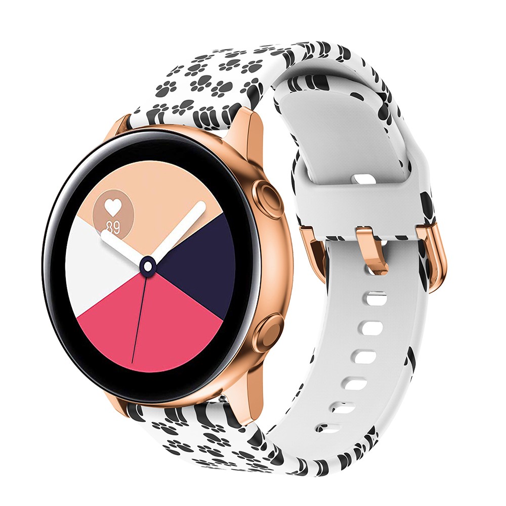 Buntes Muster Gedrucktes Silikon-Uhr-Armband Für Samsung Galaxy-Uhr Active 22mm - Pfotenabdruck-2