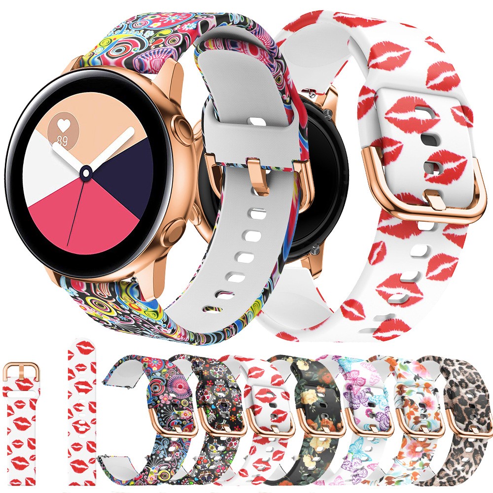 Buntes Muster Gedrucktes Silikon-Uhr-Armband Für Samsung Galaxy-Uhr Active 22mm - Pfotenabdruck-6